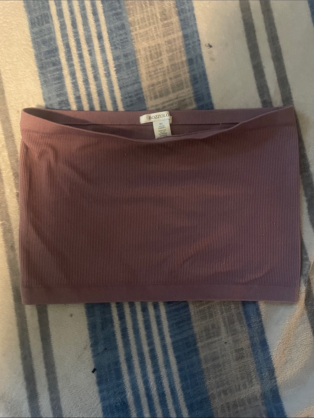 Bozzolo Ribbed Mauve Mini Tube Skirt